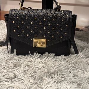 MICHAEL Michael Kors Black and Gold Quilted Crossbody Bag